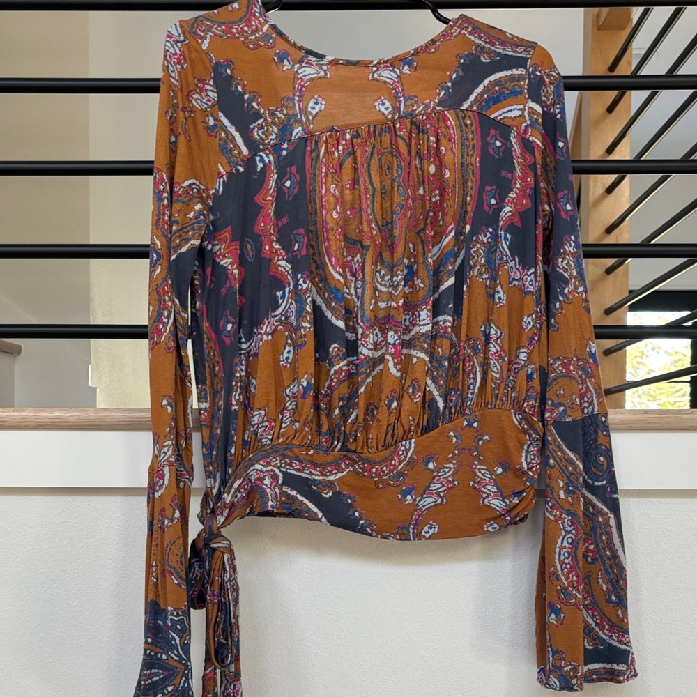 Free People Multicolor Paisley Wrap Blouse - Picture 5 of 5